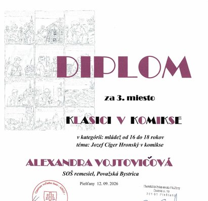 3.miesto v sútaži Klasici v komikse