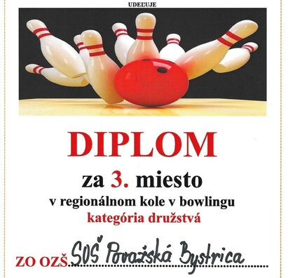 Úspešná reprezentácia našej školy v bowlingu